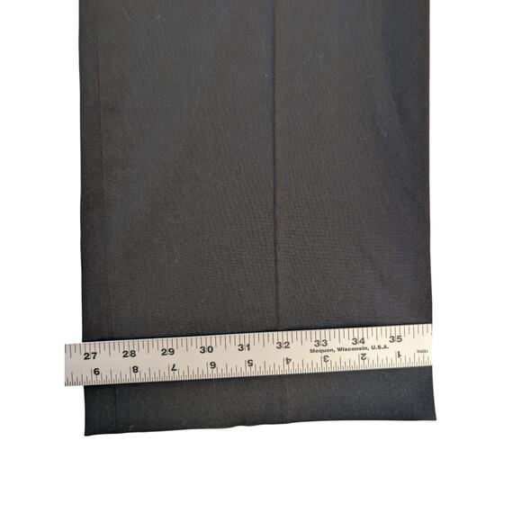 Larry Levine Stretch Career Dress Black Pants Women 12 Flat Front Gold Accents - Picture 4 of 6